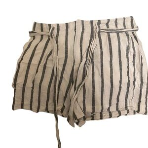 Sanctuary Black and White Striped High Waist Shorts
